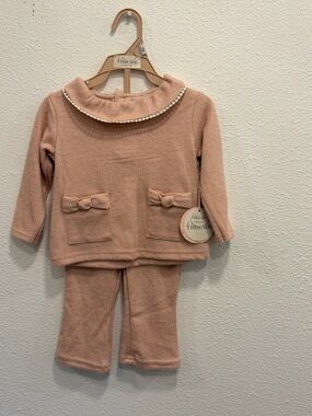 Soft Pink Knit Two-Piece Kids set